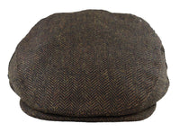 Herrkeps Ull Fiskbensmönstrad Brun Tweed Klassisk 1920-tals Unisex Del Boy