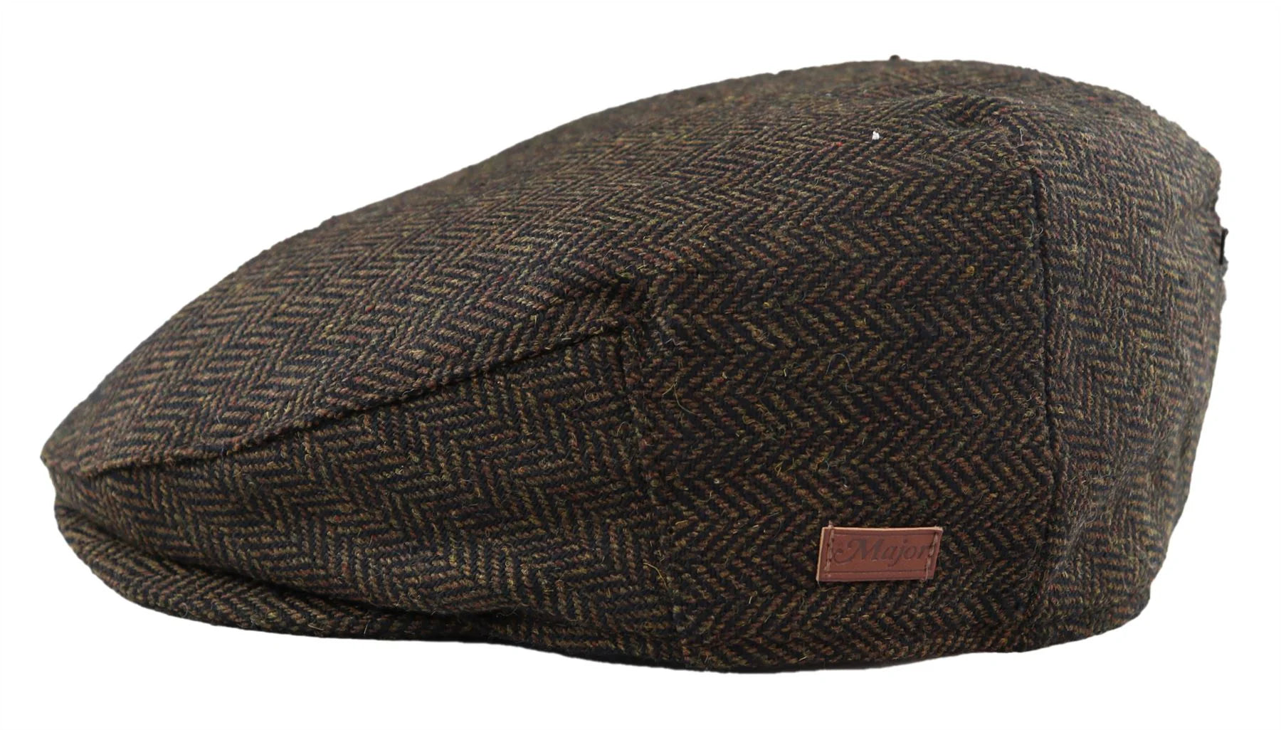 Herrkeps Ull Fiskbensmönstrad Brun Tweed Klassisk 1920-tals Unisex Del Boy