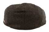 Herrkeps Ull Fiskbensmönstrad Brun Tweed Klassisk 1920-tals Unisex Del Boy