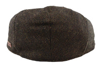 Herrkeps Ull Fiskbensmönstrad Brun Tweed Klassisk 1920-tals Unisex Del Boy