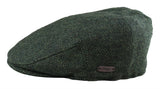 Herrkeps i ull, fiskbensmönstrad, olivgrön, tweed, klassisk 1920-talsmodell, unisex, Del Boy