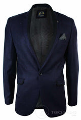 Herr Violett Fiskbensmönstrad Tweed Vintage Slim Fit Kavaj Svart Kant Smart Casual-Lila