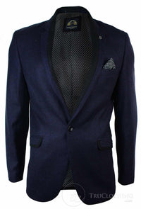 Herr Violett Fiskbensmönstrad Tweed Vintage Slim Fit Kavaj Svart Kant Smart Casual-Lila