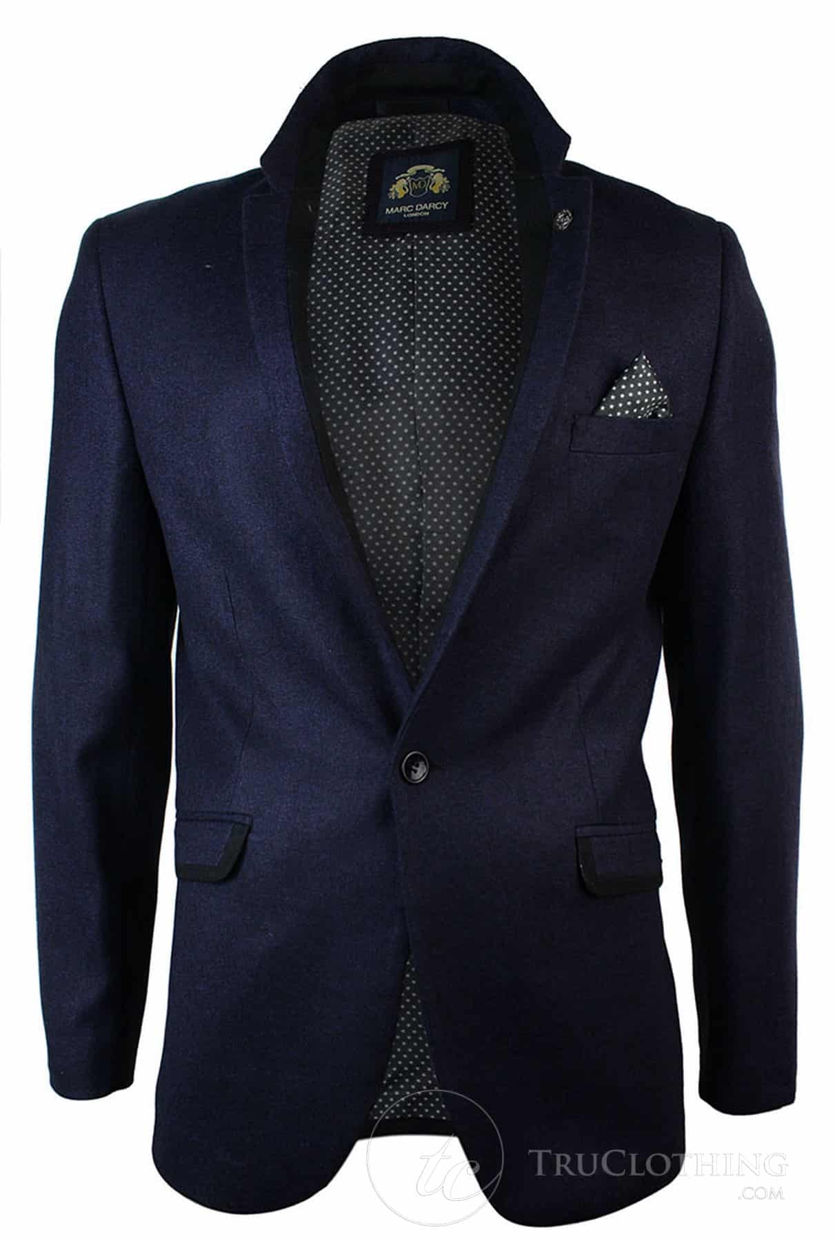 Herr Violett Fiskbensmönstrad Tweed Vintage Slim Fit Kavaj Svart Kant Smart Casual-Lila