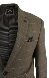 Herrrutig Vintage Fiskbensmönstrad Tweed Grå Antracitgrå Kavaj Figurnära - Ek