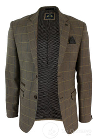 Herrrutig Vintage Fiskbensmönstrad Tweed Grå Antracitgrå Kavaj Figurnära - Ek