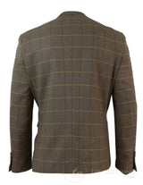 Herrrutig Vintage Fiskbensmönstrad Tweed Grå Antracitgrå Kavaj Figurnära - Ek