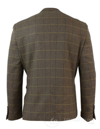Herrrutig Vintage Fiskbensmönstrad Tweed Grå Antracitgrå Kavaj Figurnära - Ek