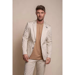 Mario - Herr Sommar Beige Slim Fit Kavaj