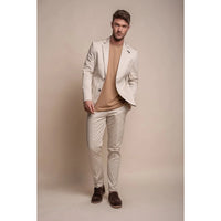 Mario - Herr Sommar Beige Slim Fit Kavaj
