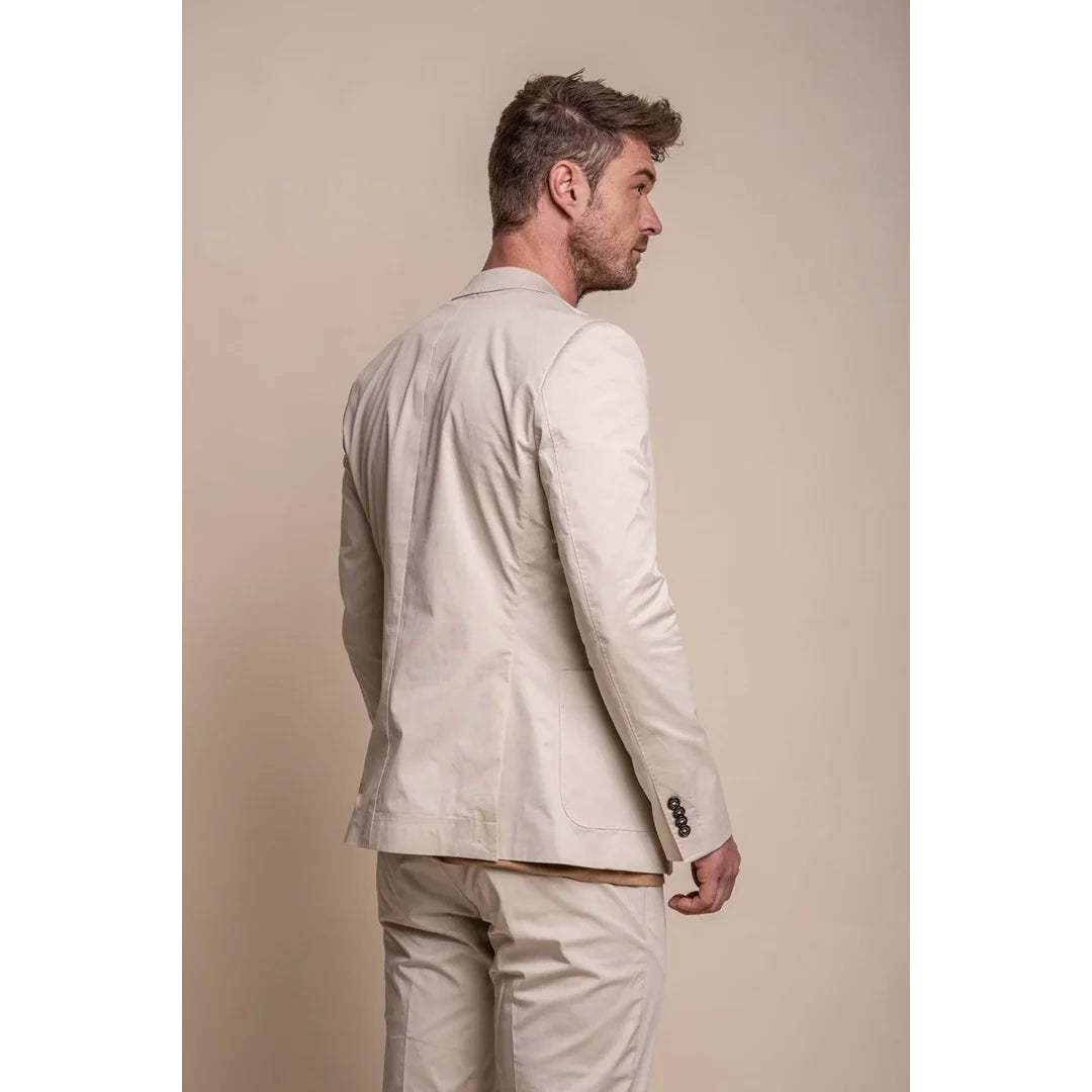 Mario - Herr Sommar Beige Slim Fit Kavaj