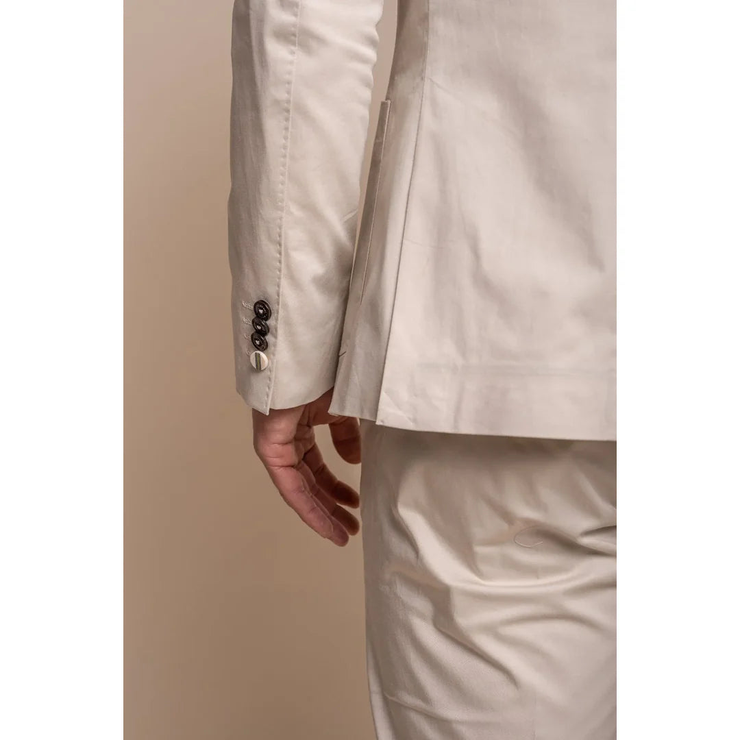 Mario - Herr Sommar Beige Slim Fit Kavaj
