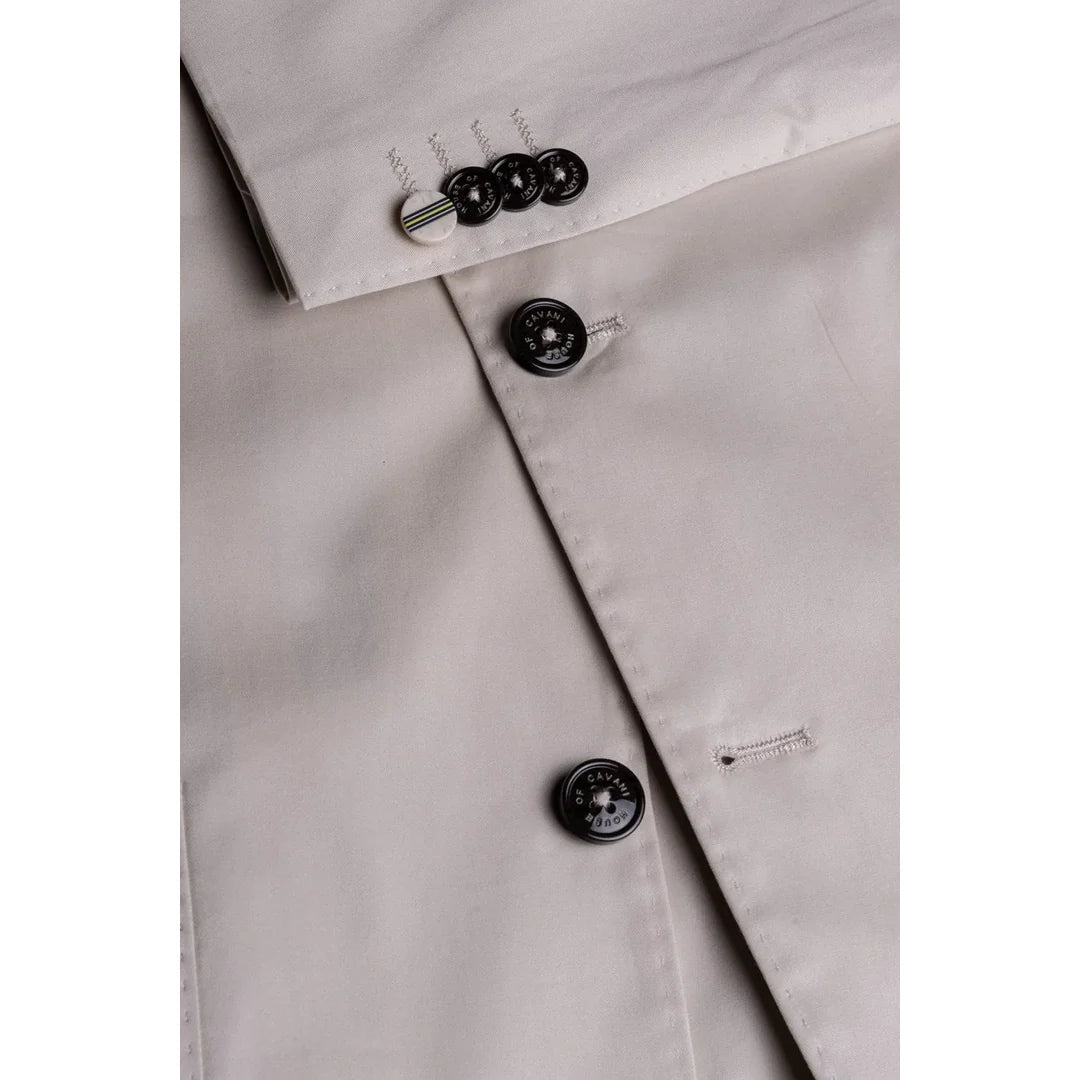 Mario - Herr Sommar Beige Slim Fit Kavaj