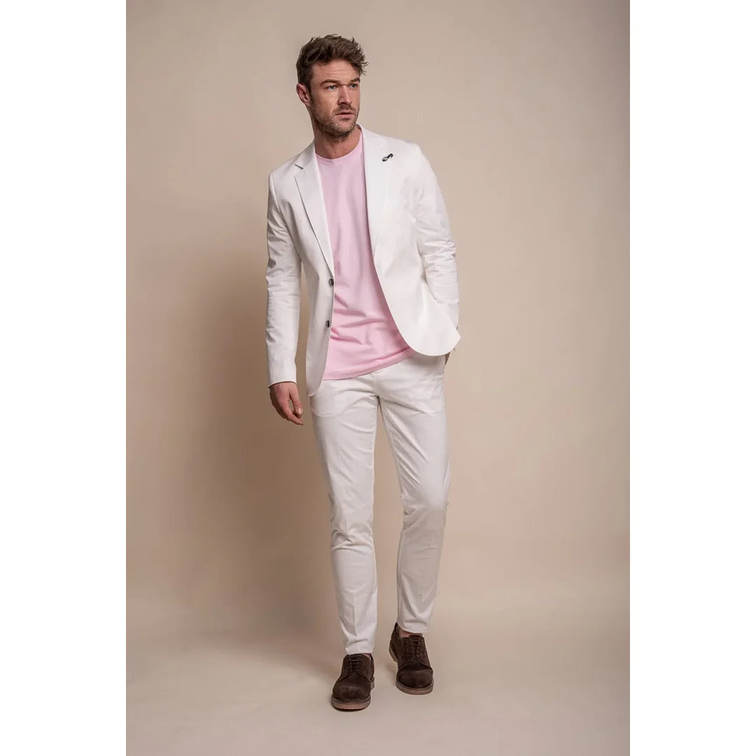 Mario - Elegant sommarkavaj i krämfärgad färg för män