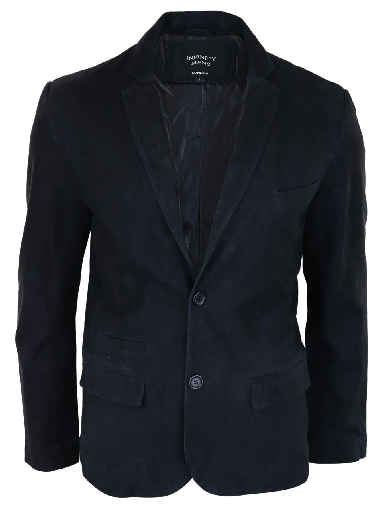 Herr Äkta Mocka Kavaj Stil Läderjacka Herr Klassisk Vintage Smart Casual Svart