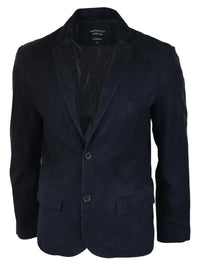 Herr Äkta Mocka Kavaj Stil Läderjacka Herr Klassisk Vintage Smart Casual Svart