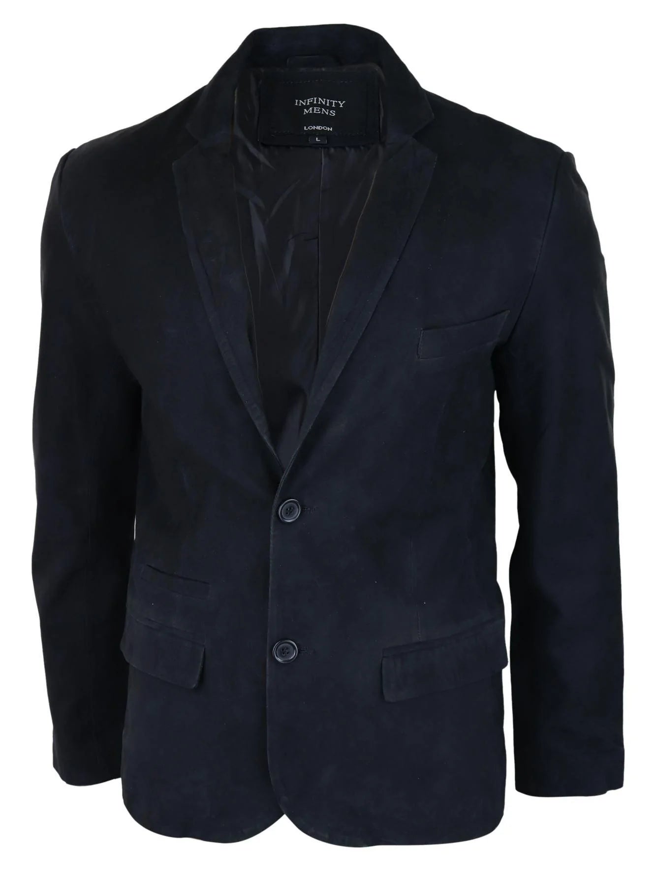 Herr Äkta Mocka Kavaj Stil Läderjacka Herr Klassisk Vintage Smart Casual Svart