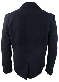 Herr Äkta Mocka Kavaj Stil Läderjacka Herr Klassisk Vintage Smart Casual Svart