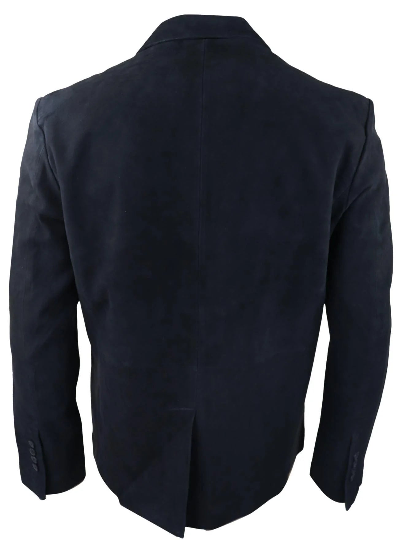 Herr Äkta Mocka Kavaj Stil Läderjacka Herr Klassisk Vintage Smart Casual Svart