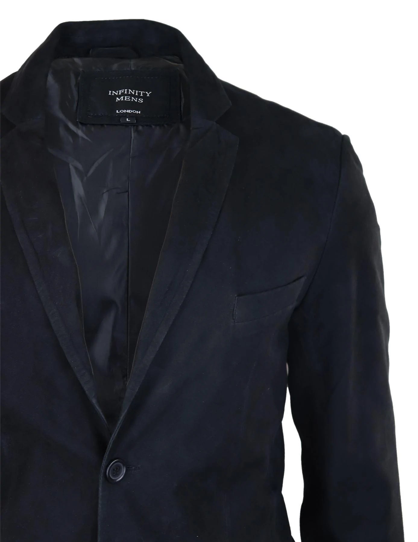 Herr Äkta Mocka Kavaj Stil Läderjacka Herr Klassisk Vintage Smart Casual Svart