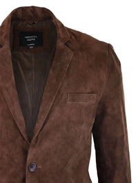 Herr Äkta Mocka Kavaj Stil Läder Herr Klassisk Vintage Smart Casual Brun