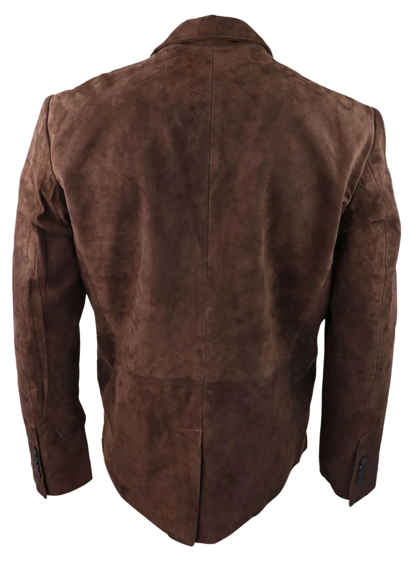 Herr Äkta Mocka Kavaj Stil Läder Herr Klassisk Vintage Smart Casual Brun