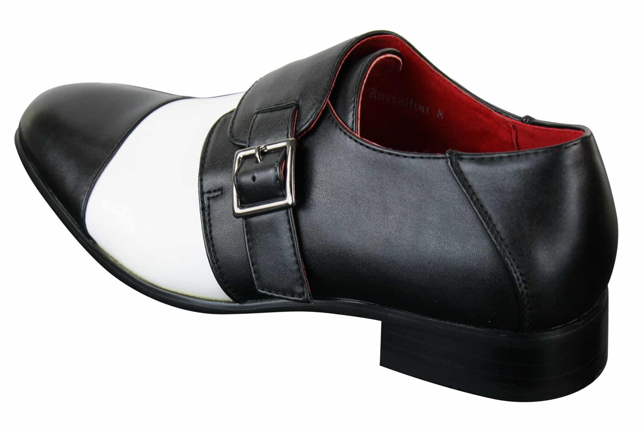 Herr Slip On Spänne Bälte Läder Inner Elegant Formell Svart Vita Skor Italiensk Design