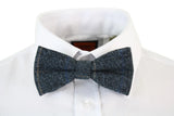Herr Tweed Blå Fiskbensmönstrad Marc Darcy Fluga Vintage Retro