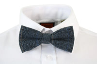 Herr Tweed Blå Fiskbensmönstrad Marc Darcy Fluga Vintage Retro