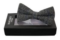 Herr Tweed Grå Fiskbensmönstrad Marc Darcy Fluga Vintage Retro