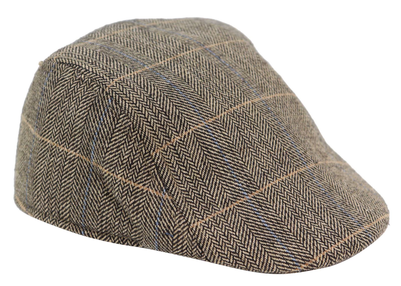 Marc Darcy DX7 Herr Tweed Vintage Retro Grandad Flat Caps Hattar Peaky Blinders Check Classic