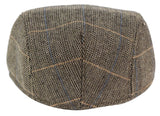 Marc Darcy DX7 Herr Tweed Vintage Retro Grandad Flat Caps Hattar Peaky Blinders Check Classic