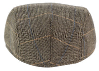 Marc Darcy DX7 Herr Tweed Vintage Retro Grandad Flat Caps Hattar Peaky Blinders Check Classic
