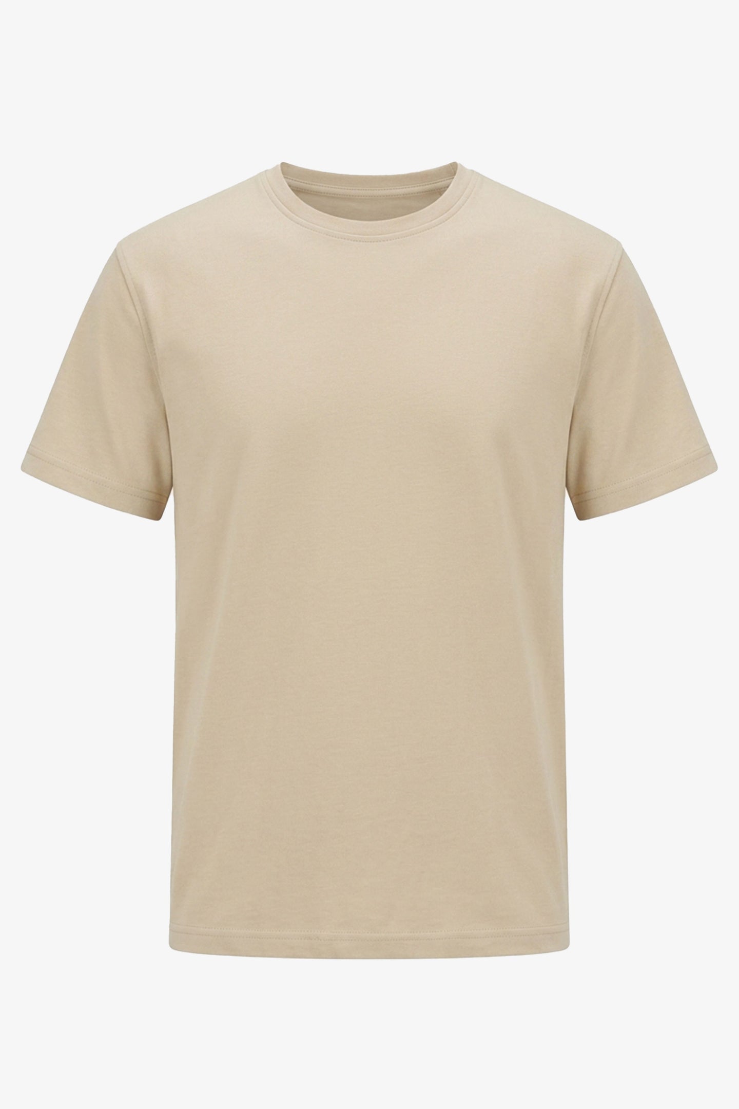 Beige klassisk t-shirt i bomullsblandning för män