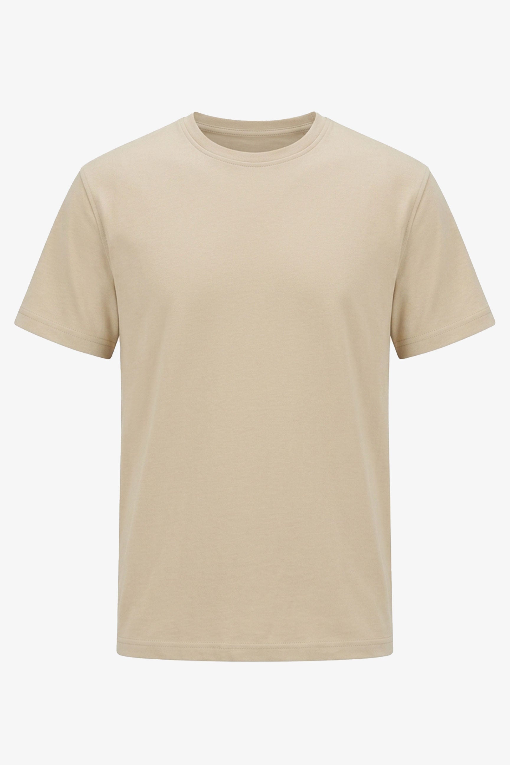 Beige klassisk t-shirt i bomullsblandning för män