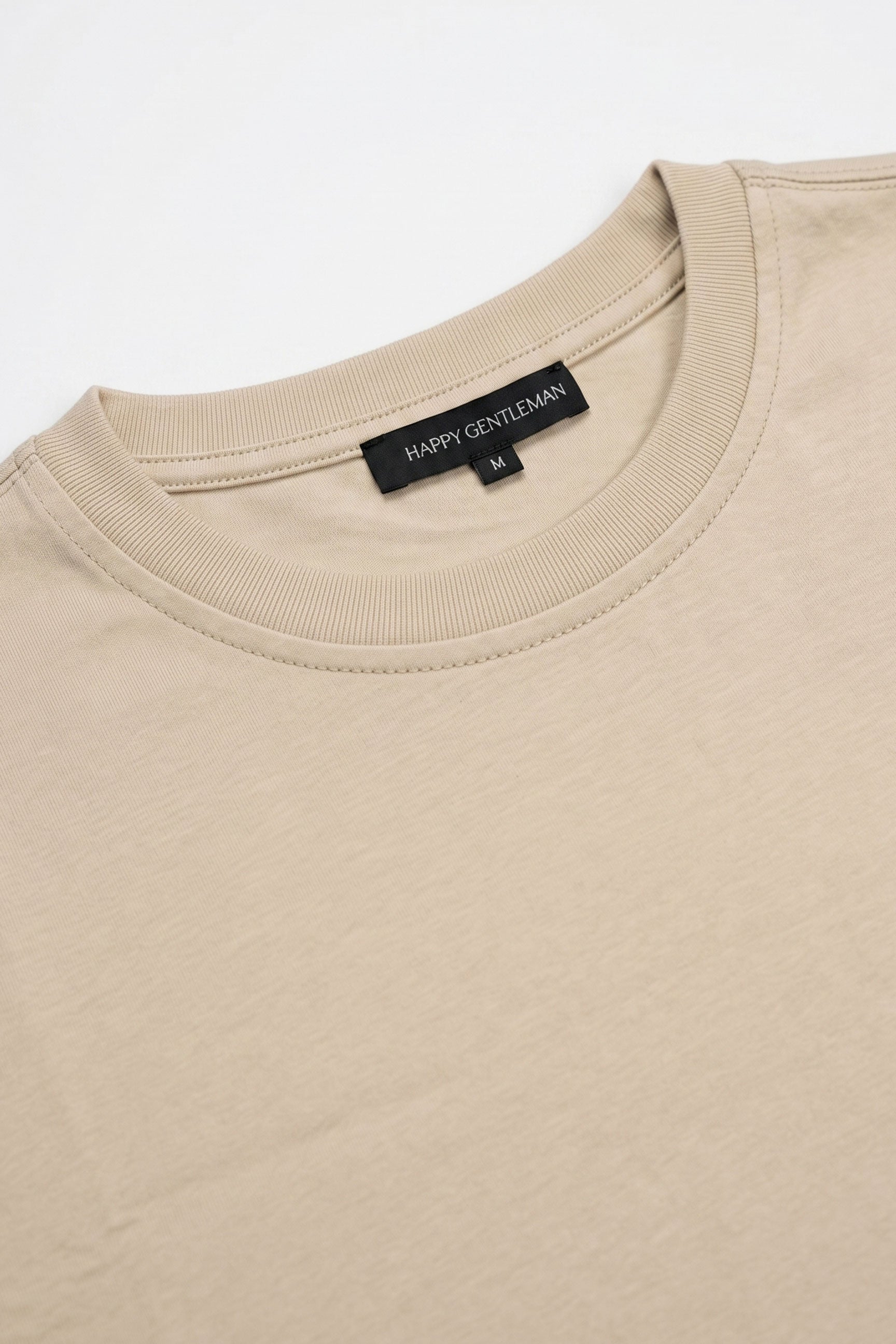 Beige klassisk t-shirt i bomullsblandning för män