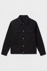 Svart herrjacka i bomullstwill - Trucker Overshirt