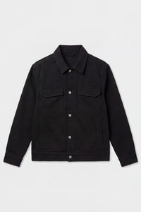 Svart herrjacka i bomullstwill - Trucker Overshirt