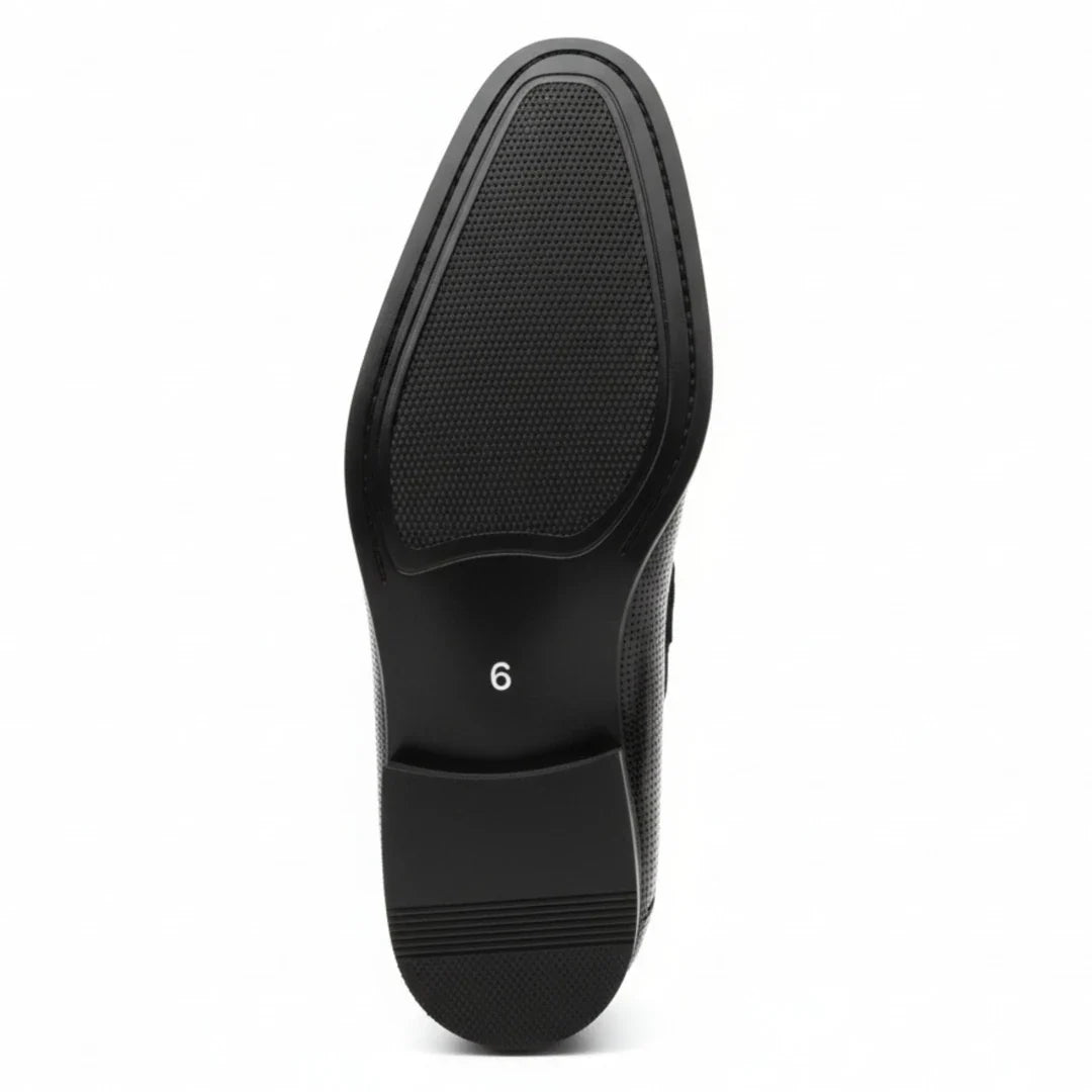 Svarta slip-on loafers i PU-lack för män