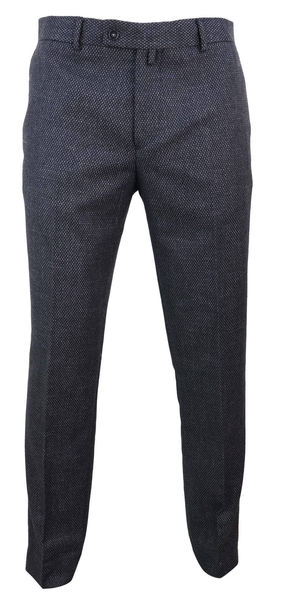 Svarta herrbyxor i tweed i vintage-stil – STZ14