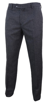 Svarta herrbyxor i tweed i vintage-stil – STZ14