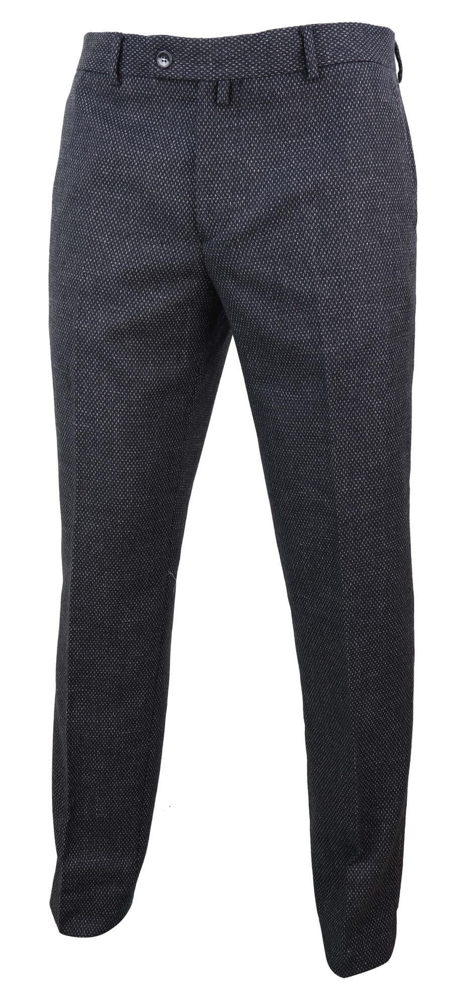 Svarta herrbyxor i tweed i vintage-stil – STZ14