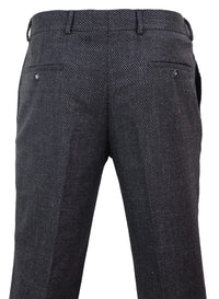 Svarta herrbyxor i tweed i vintage-stil – STZ14