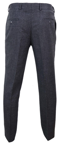 Svarta herrbyxor i tweed i vintage-stil – STZ14