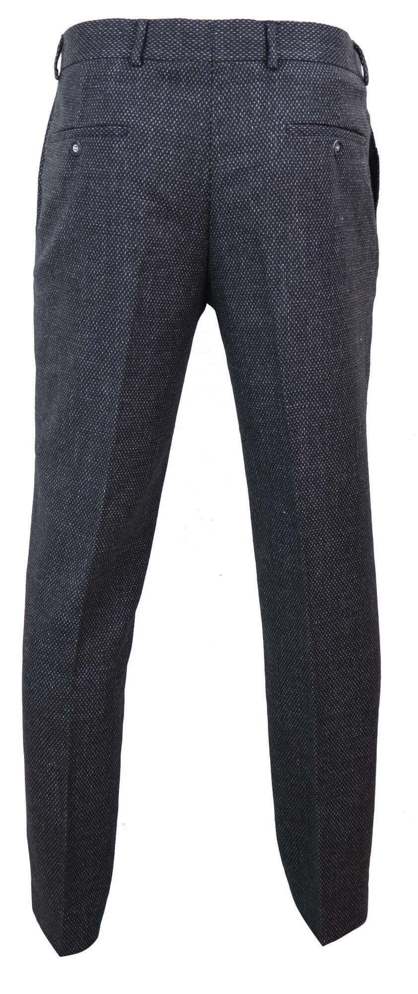 Svarta herrbyxor i tweed i vintage-stil – STZ14