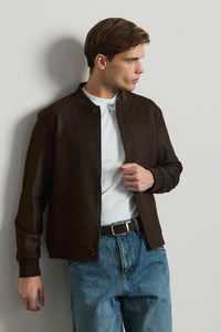 Herr Brun Minimalistisk Elegant Bomberjacka