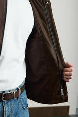 Herr Brun Minimalistisk Elegant Bomberjacka