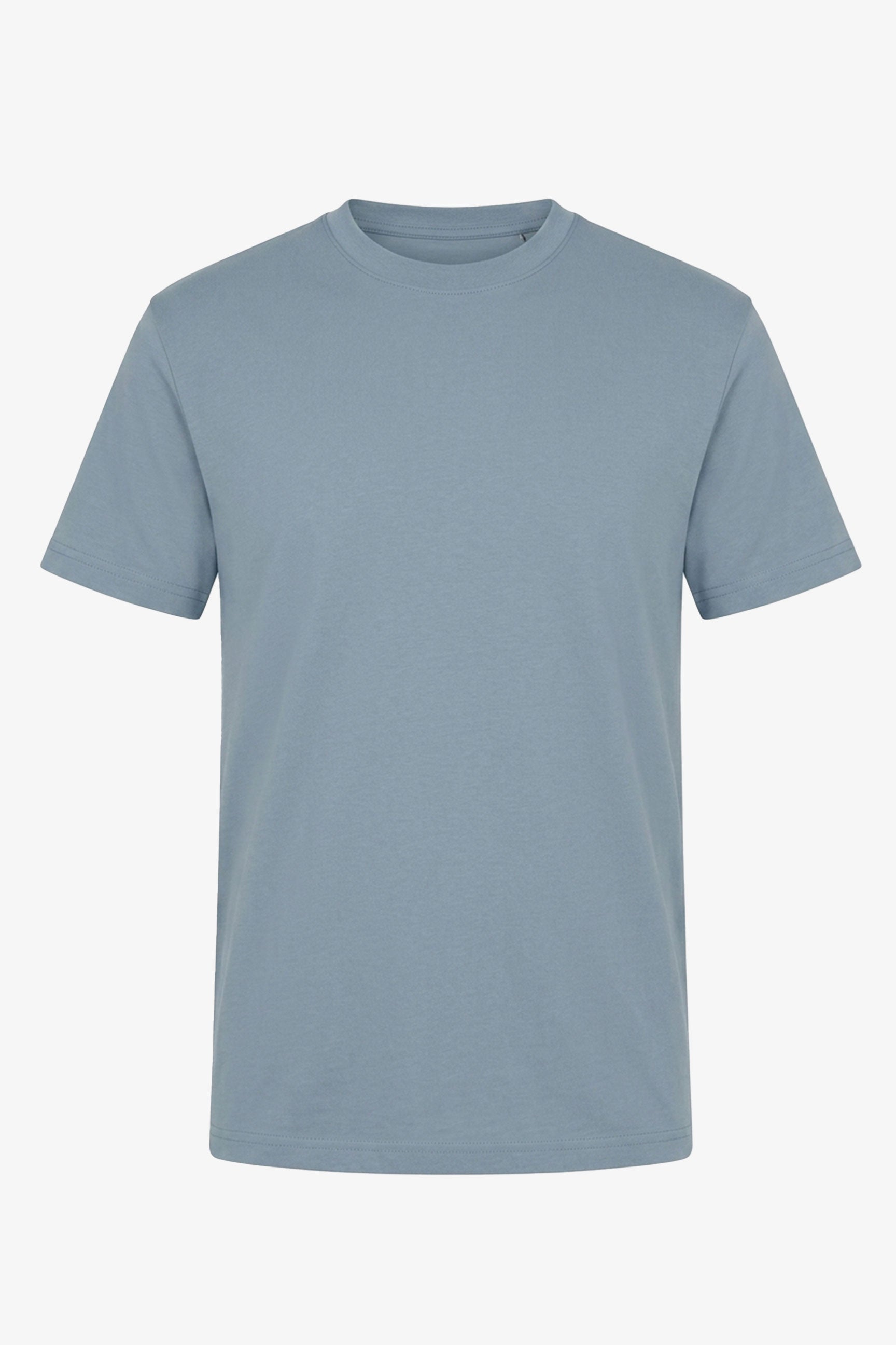 Klassisk himmelsblå bomulls-T-shirt för män