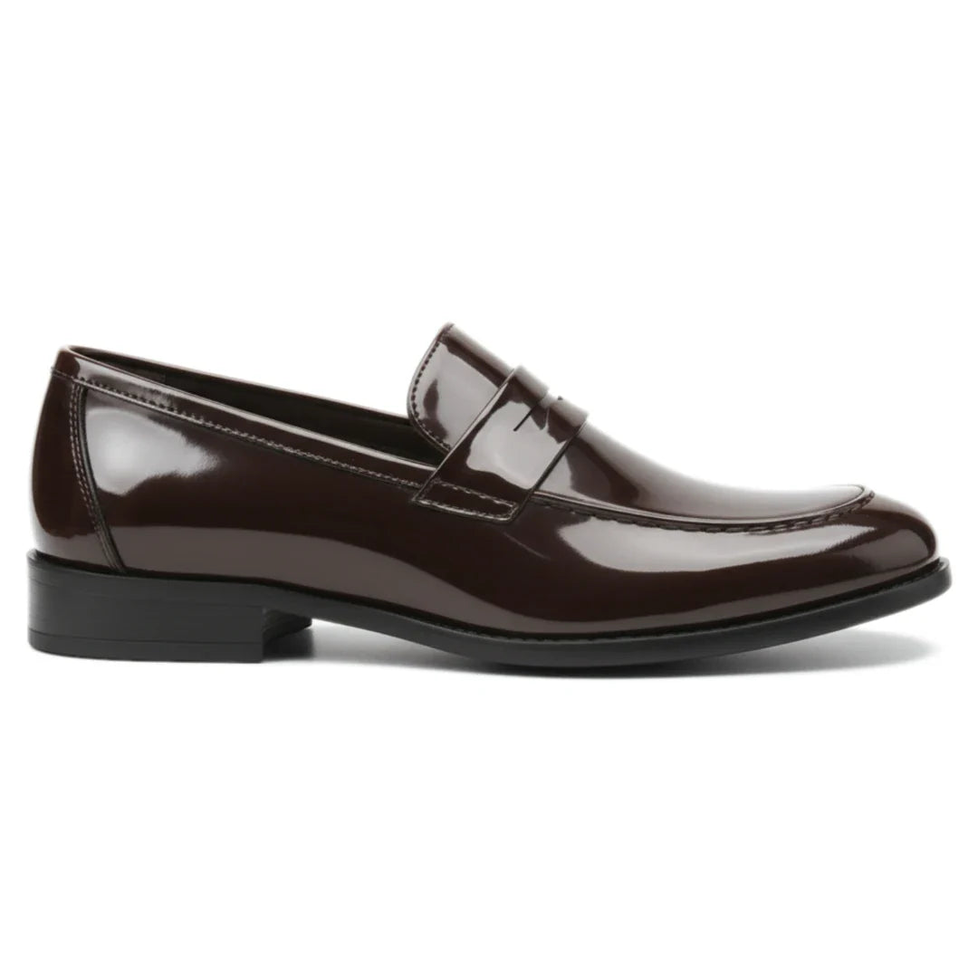 Herrloafers i konstläder med penny-detaljer