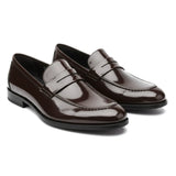 Herrloafers i konstläder med penny-detaljer